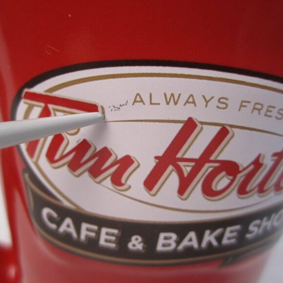 Tim Hortons Cafe & Bake Shop KUWAIT Coffee Mug Red Every Cup Tells a Story -Used - Picture 2 of 10